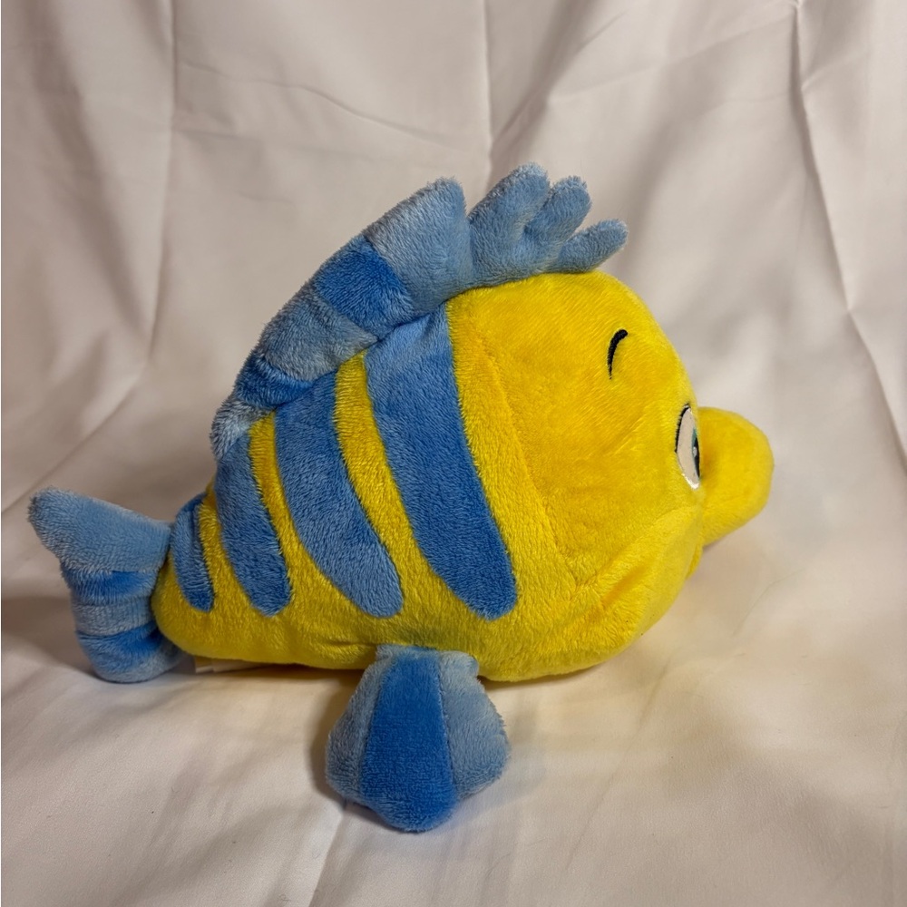 Disney Flounder from The Little Mermaid Yellow and Blue Fish Plush - Picture 5 of 10